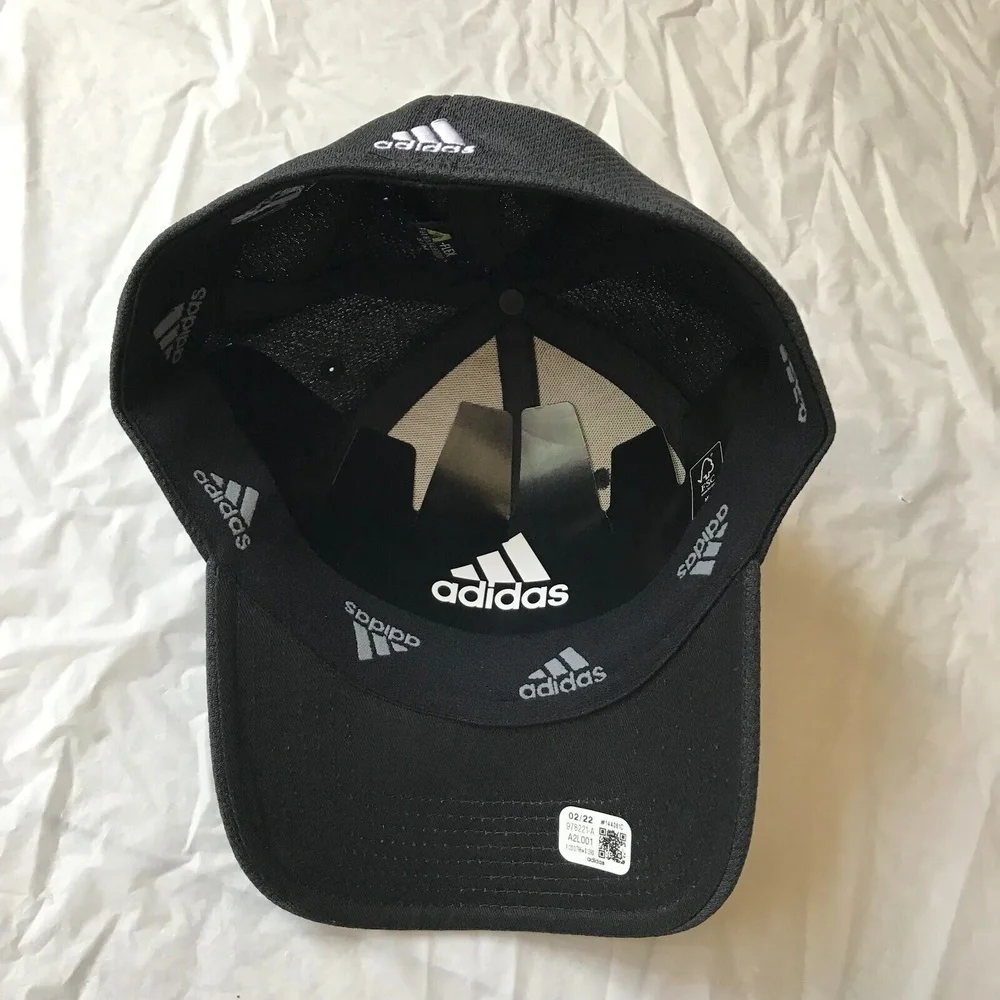 NEW Adidas Men's Release II Stretch Fit Size S/M Black/White Logo Cap Sport Hat - Picture 7 of 8